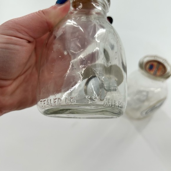Vintage Purity Milk Jar Square Bottom Glass Half Pint Heavy Cream & Keychain - Picture 6 of 8